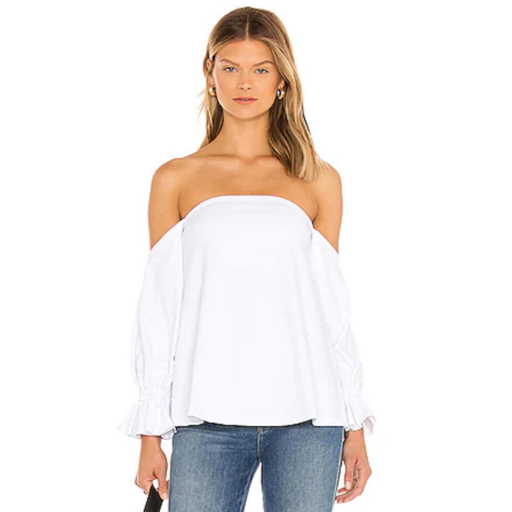 NWT Susana Monaco Sugar White Off Shoulder Blouse - Size S